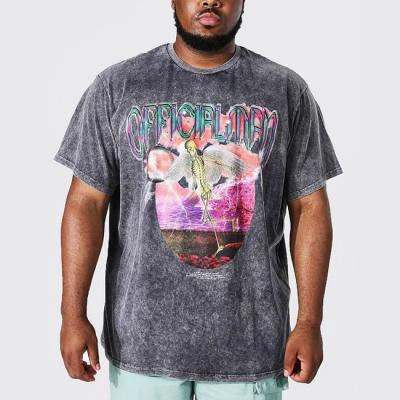 China Custom Salon Wear Tablets Men's Plus Size Streetwear Clothes Acid Washed Oversized T-Shirt for sale