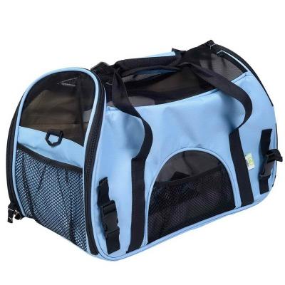 China Pure Color Pet Carrier Bag Cat Foldable Dog Travel Pet Portable Outdoor Puppy Bag Shoulder Dog Carriers Stored Carry Bags for sale