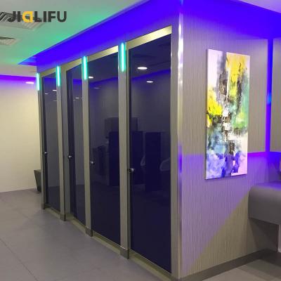 China New Fireproof Material Bathroom Partition Toilet Glass Compartment for sale