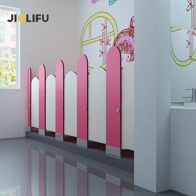 China Fireproof Solid Grade Laminate Kindergarten Kids Toilet Compartment Partition for sale