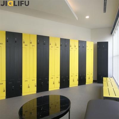 China Phenolic Laminate HPL Compact Board Digital Safe Fine Design z Shaped Office Employee Lockers for sale