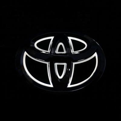 China Cold light material Popular 5D white color car logo light for TOYOTA Vios LED light car logo light for sale