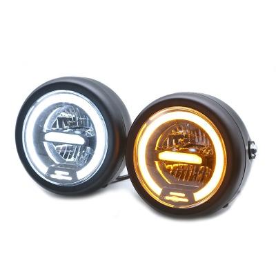 China Motorcycle 5.75 Inch Retro Universal Headlamp Iron Lamp Travel Aperture Car Modified Daytime Running Light for sale