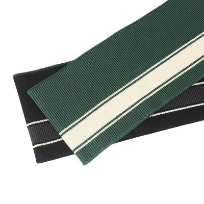 China With stripes popular high quality polyester ribbed edge 2X1 fabric ribbed trim knit cuffs and hem neckline for baseball uniforms for sale