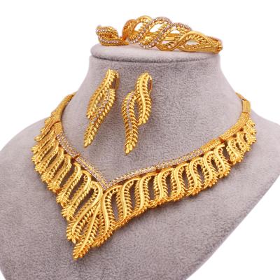 China FASHION jewelry sets gold plated necklace earrings bracelet ring wedding jewelry set for women gifts custom jewelry makers for sale