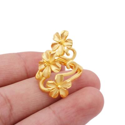 China New Dubai Jewelry TRENDY Ring 18K Gold Plated Rings For Women Wedding Adjustable Jewelry Couples Ring For Bridal Wife Gifts Girls for sale