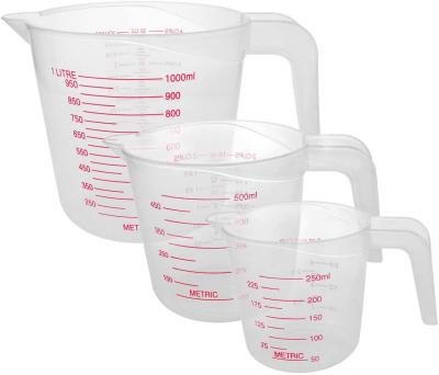 China Sustainable Durable Food Saving 3-Cup Measuring Cup Plastic Safe for sale