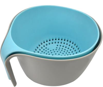 China Stocked 2 In 1 Large Fruit Vegetable Kitchen Plastic Colander for sale