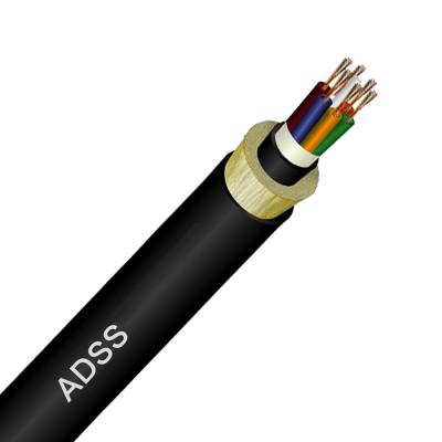 China Computer Networks Factory Price Outdoor Self Supporting Fibra Optica Adss 12 Core 24 Core 24 Core Span 100m Adss Aerial Fiber Optic Cable for sale