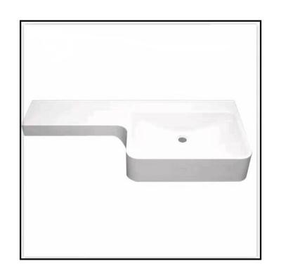 China SMC Modern Integral Assembled Bathroom P Shaped Wash Basin for sale