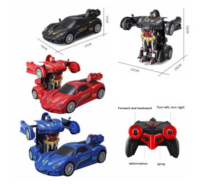 China 2.4Ghz remote control 1:16 scale transformation car with light and music rc robot racing car with jet function for sale