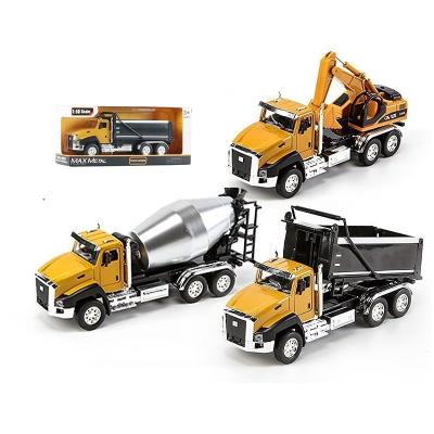 China Diecast Toy 1:50 Kids Alloy Concrete Pump Car Model Construction Engineering Vehicle Dump Cement Mixer Metal Diecast Truck Toy For Sale for sale