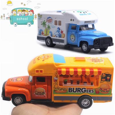 China Music/Light/Pull Back/2 Open Customize Mini Metal Die Cast Food Truck Toy for sale