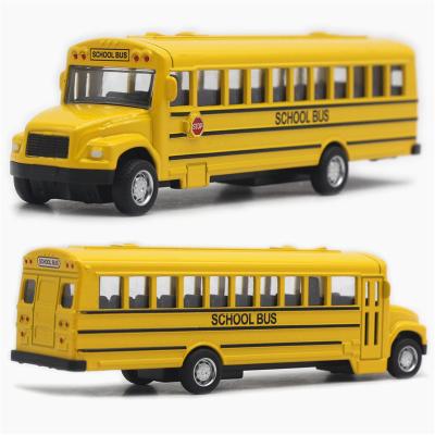 China Diecast Toy 14cm Metal Die Cast American School Bus Model Pull Back Bus Toy For Boys Children Gifts for sale