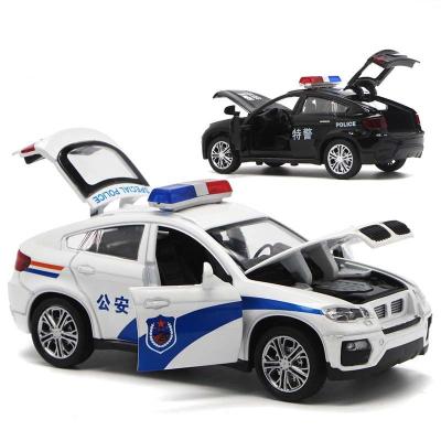 China 1:32 Die Casting Toy Car Police Model Car Toys Metal Alloy Police Diecast Model For Children With Light Music for sale