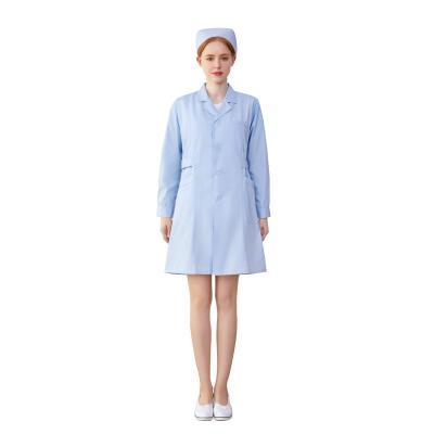 China Wholesale Pharmacy White Overalls Long-Sleeved Female Nurse Uniform Long-Sleeved Thin Thick Thin Hospital Hospital Uniform for sale