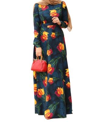 China New Arrival Polyester Middle East Turkey Dress Popular Arab Muslim Women Clothing Long Robe for sale