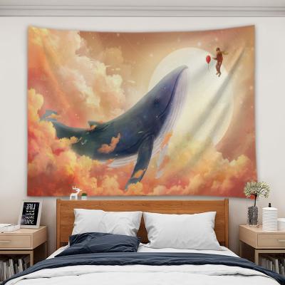 China Eco-friendly Starry Tapestry Background Tapestry Fabric Whale Sky Cloth Wall Hanging Blanket Live Background Home Decoration Cloth for sale