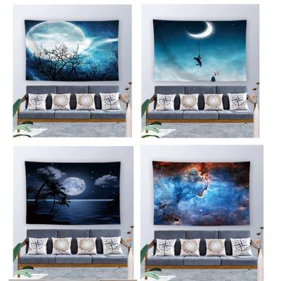 China Newest Sale Fashionable Style Starry Night Space Forest Moon Craft Wall Tapestry Eco-friendly for sale