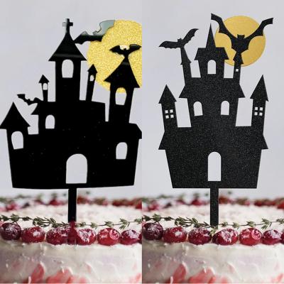 China Acrylic Cake Topper For Halloween Party Supplies Topper Double Layer DIY Halloween Cake Topper From Arcylic Trick Or Treat for sale