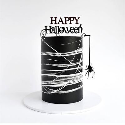 China Acrylic Cake Topper For Halloween Party Supplies Halloween Spider Cake Topper Double Layer DIY From Arcylic Trick Or Treat for sale