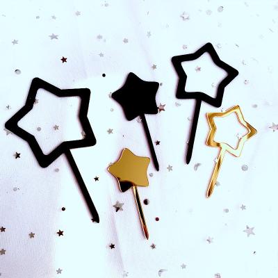 China New Multicolor Star Acrylic Cake Topper Valentine Day Decoration Wholesale Accessories Happy Birthday Cake Accessory for sale