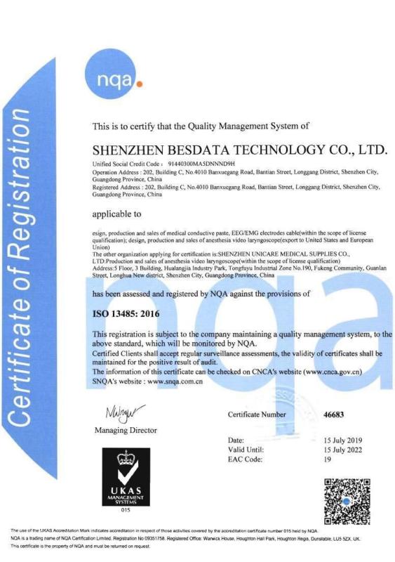 ISO13485 - Shenzhen Besdata Technology Co., Ltd.