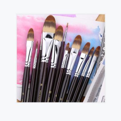 China New Arrival Watercolor Gouache Oil Painting Nylon Synthetic Hair Brush Professional Artist Oil Watercolor Acrylic Brush Wholesales for sale