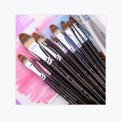 China High Quality Oil Painting Brush Artist Acrylic Watercolor Gouache Oil Painting Brush Professional Nylon Synthetic Wholesales Sales for sale