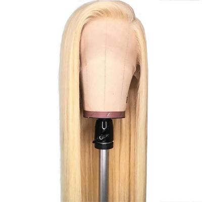 China Wholesale 613 Virgin Brazilian Water Wave Full Lace Blonde Human Hair Wig Straight Full Lace Wig for sale