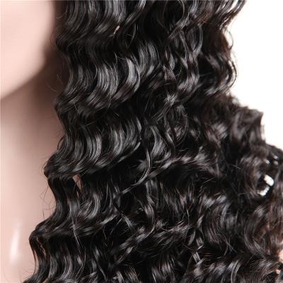 China Brazilian Water Wave Hair Deep Wave Long Full Lace Wigs For Black Women for sale