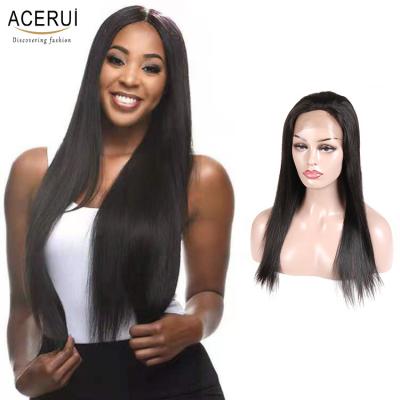 China Wholesale 210% Density Full Body Wave Virgin Hair Women Straight Hair Lace Front Wig for sale