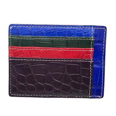 China Custom Made Luxury Leather Card Holder Easy Accessories Crocodile Card Case Skin Card Holder Wholesales for sale