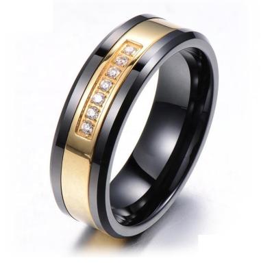 China Odian Luxury High Quality CLASSIC Jewelry 8mm Diamond Stone Bevel Edge Comfort Shiny Fit Men Tungsten Silver Ring for sale