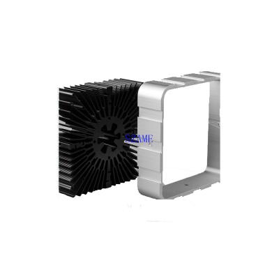 China 150X150MM Extrusion Square Tube Hollow Black Anodizing Led Heat Sink for sale