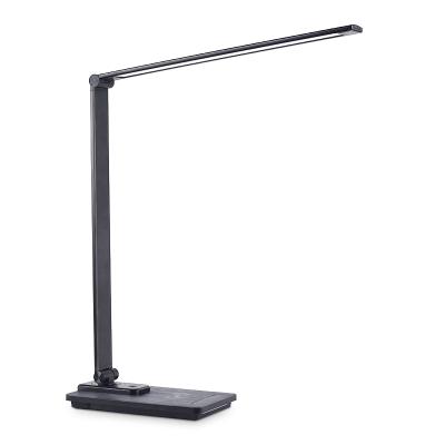 China 10W Modern Fast Wireless Charger LED Desk Lamp With USB Rechargeable LED Commercial Office Left Foldable Table Lamp for sale