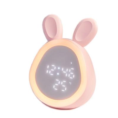 China Lovely Bunny Wake Up Lights Sleep Trainer Intelligent Digital Alarm Clock Antique Style Animal Cartoon Silicone For Kids for sale