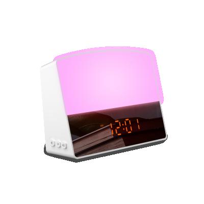 China Antique Style App Voice Control Smart Wake Up Light 7 Colors Night Light Alarm Clock Wifi Wake Up Light With Radio for sale