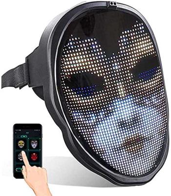 China About 12 Hours Glowing LED Mask Mobile Phone APP Powered DIY Words Change Face Party Costume Dress Up Masquerade for sale