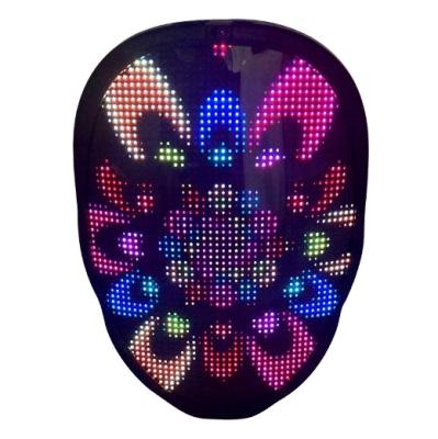 China About 12 Hours LED Message Programmable Mask, APP Light Up Rechargeable Mask Controlled For Bar, Party, Halloween, Christmas for sale