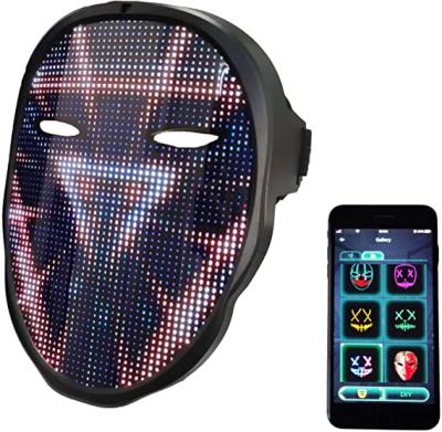 China About 12 Hours Led Full Face Mask For Adults For EDM Costume Cosplay Party, Halloween DIY LED App Mask for sale