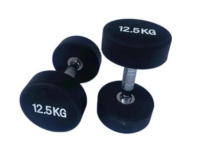 China Hot Sale Rubber Covered Dumbbell Block Gym Weight Dumbbell Set Cheap Dumbbells For Sale for sale