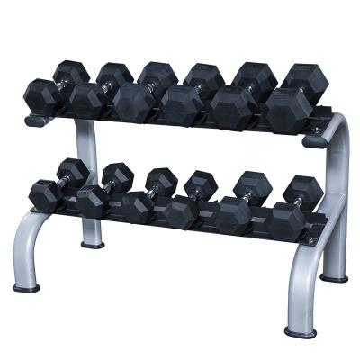 China High Quality Hex Power Dumbbell Rubber Covered Training Equipment Rubber Set Dumbbell Hex Rubber Dumbbell for sale