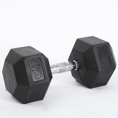 China Rubber Hex Power Dumbbell Dumbbell Dumbbell Set Rubber Covered Training Equipment Rubber for sale