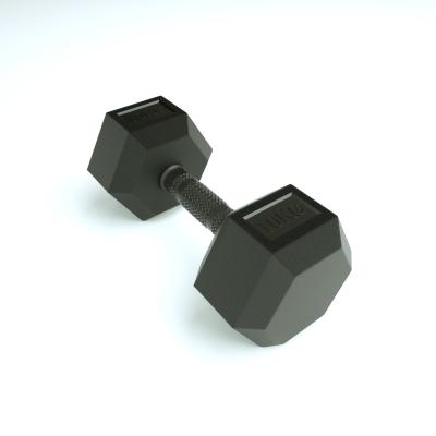 China rubber covered hex dumbbell black grip dumbbell hex set custom hex dumbbell for sale