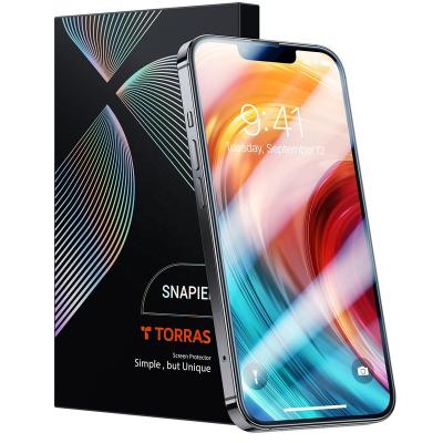 China ZERO bubble& TORRAS Snapiel Repastable Full Dustproof Anti-scratch Protective Tempered Glass Screen Protectors For iPhone 13 pro for sale