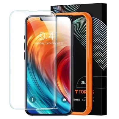 China ZERO bubble& World's First Repastable Anti-Scratch Tempered Glass Screen Protector Bubble Free TORRAS Snapiel Dust Proof For iPhone 13 Pro Max for sale