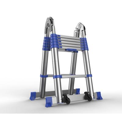 China High Quality 12.5FT Folding Ladders Safety and Durable Aluminum Telescopic Folding Step Ladder for sale