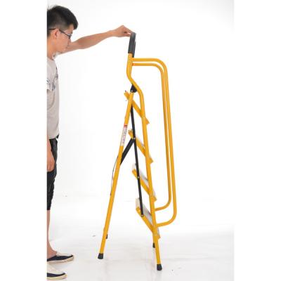 China Folding Ladders Safety 4 Step Steel Ladders With Railing for sale