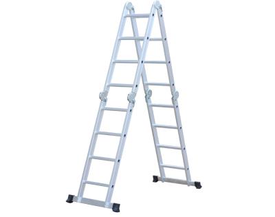 China Folding Ladders Aluminum Ladder With Platform And Workshelf for sale